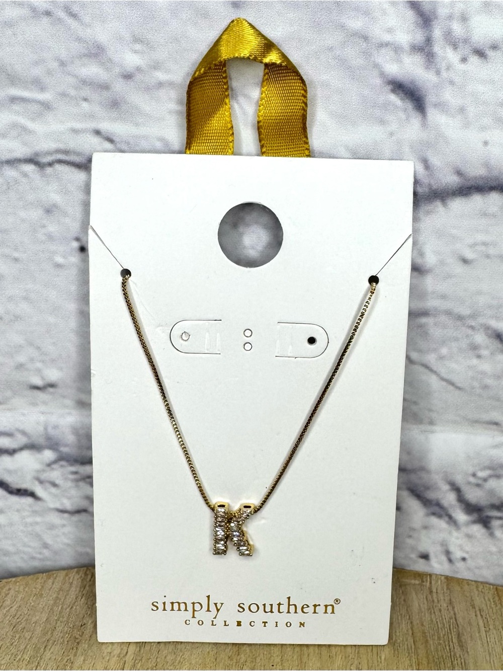 Simply Southern Collection gold-toned initial "K" necklace